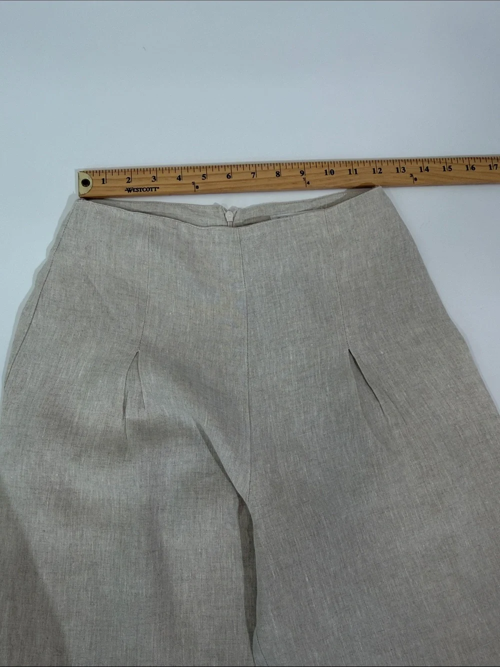 Reformation Wide Leg High Rise 100% Linen Pants Size 2P Tan Natural Color